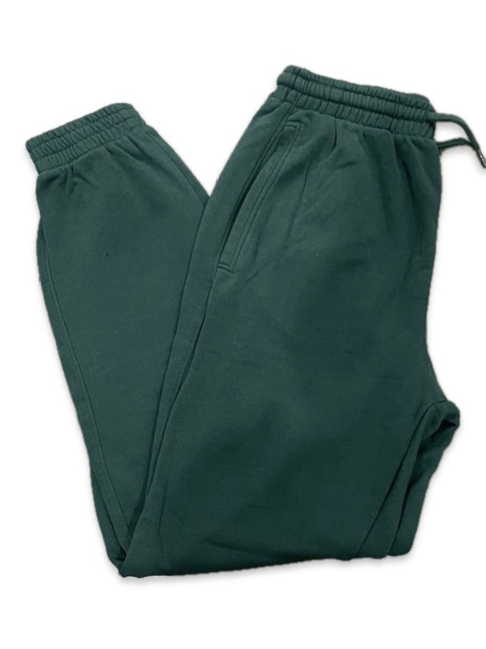 H&M Divided Green Jogger Pants Thick Fleece Loose Fit Drawstring XXS
